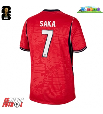 Inglaterra Bukayo Saka #7 Segunda Equipación Mundial 2026 Manga Corta